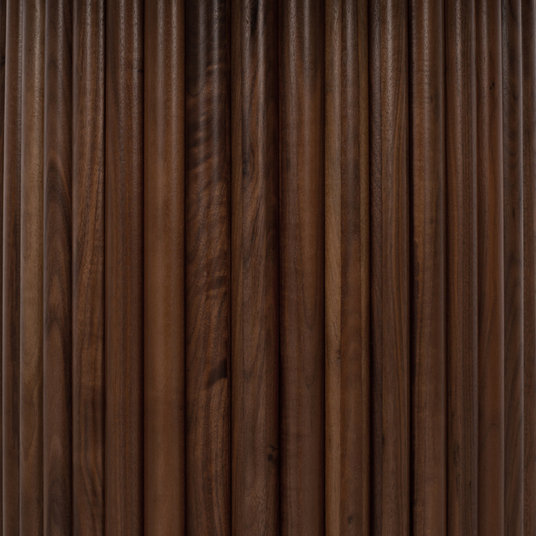 Rho Travertine Top Walnut Base Round Dining Table 120cm image 3
